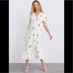 ZARA Floral Printed Midi/Maxi Dress Small